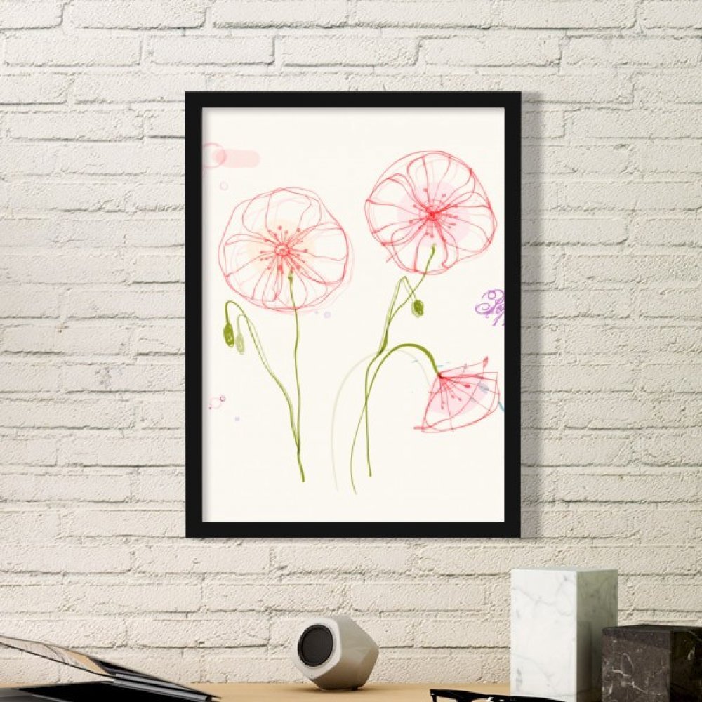 Photo coquelicot blanc tableau bois pour une ambiance zen