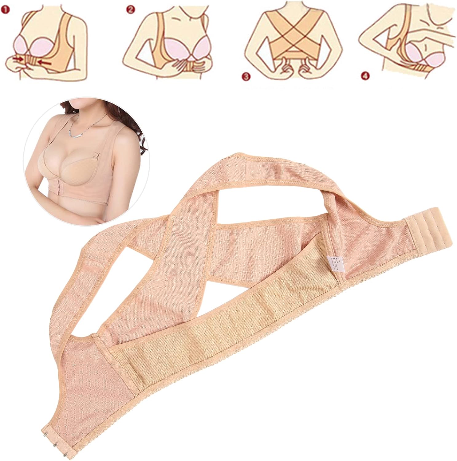Sonew Adjustable Soft Women’s Chest Shaper Posture Corrector Breathable Elastic Shapewear for Lift and Support