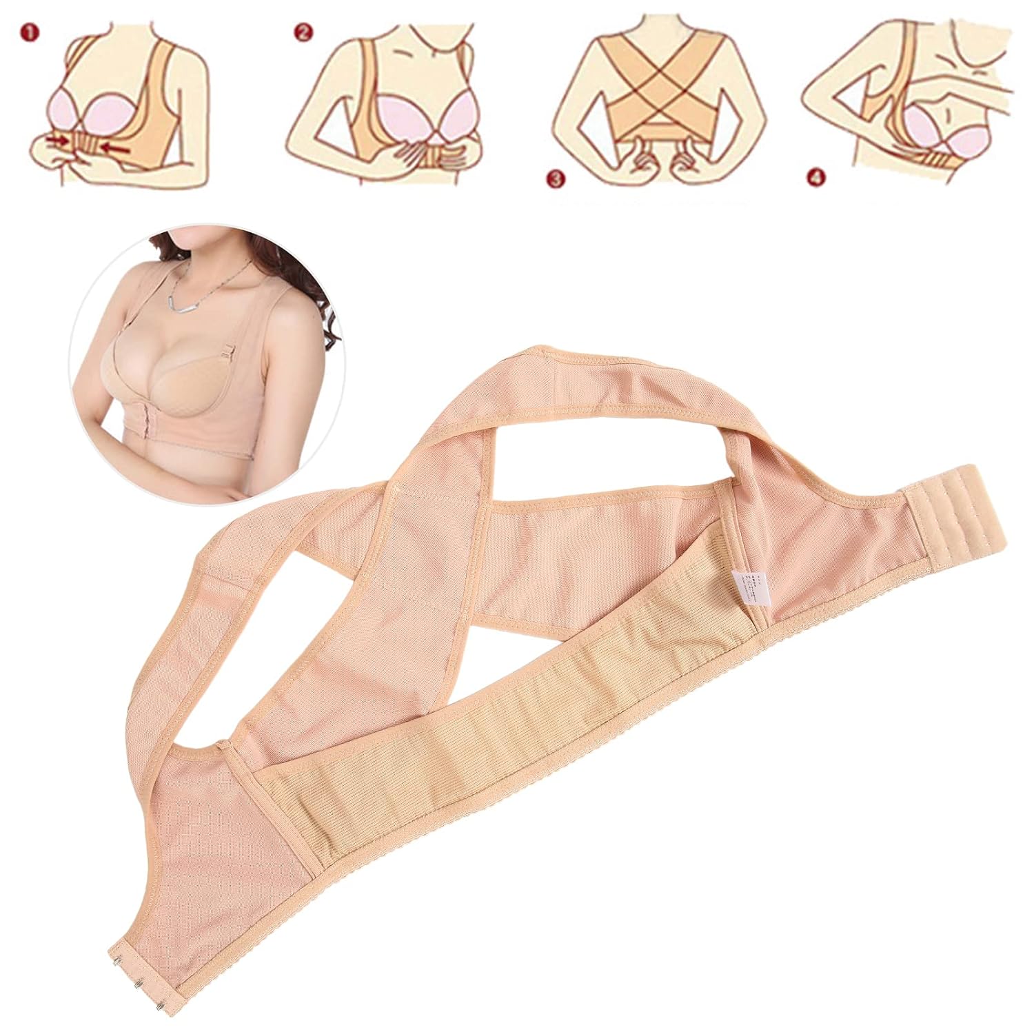 Women Chest Shaper, Chest Up Shapewear for Women, Chest Bra Support Shaper Tightness Adjustable Soft Breathable Elastic Shapewear Chest Brace Up for Women Posture Corrector (M)