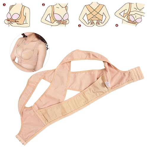 Vista 4 de Moldeador de pecho para mujer, faja moldeadora de pecho para mujer, brasier de pecho, ajuste ajustable, suave, transpirable, elástico, faja