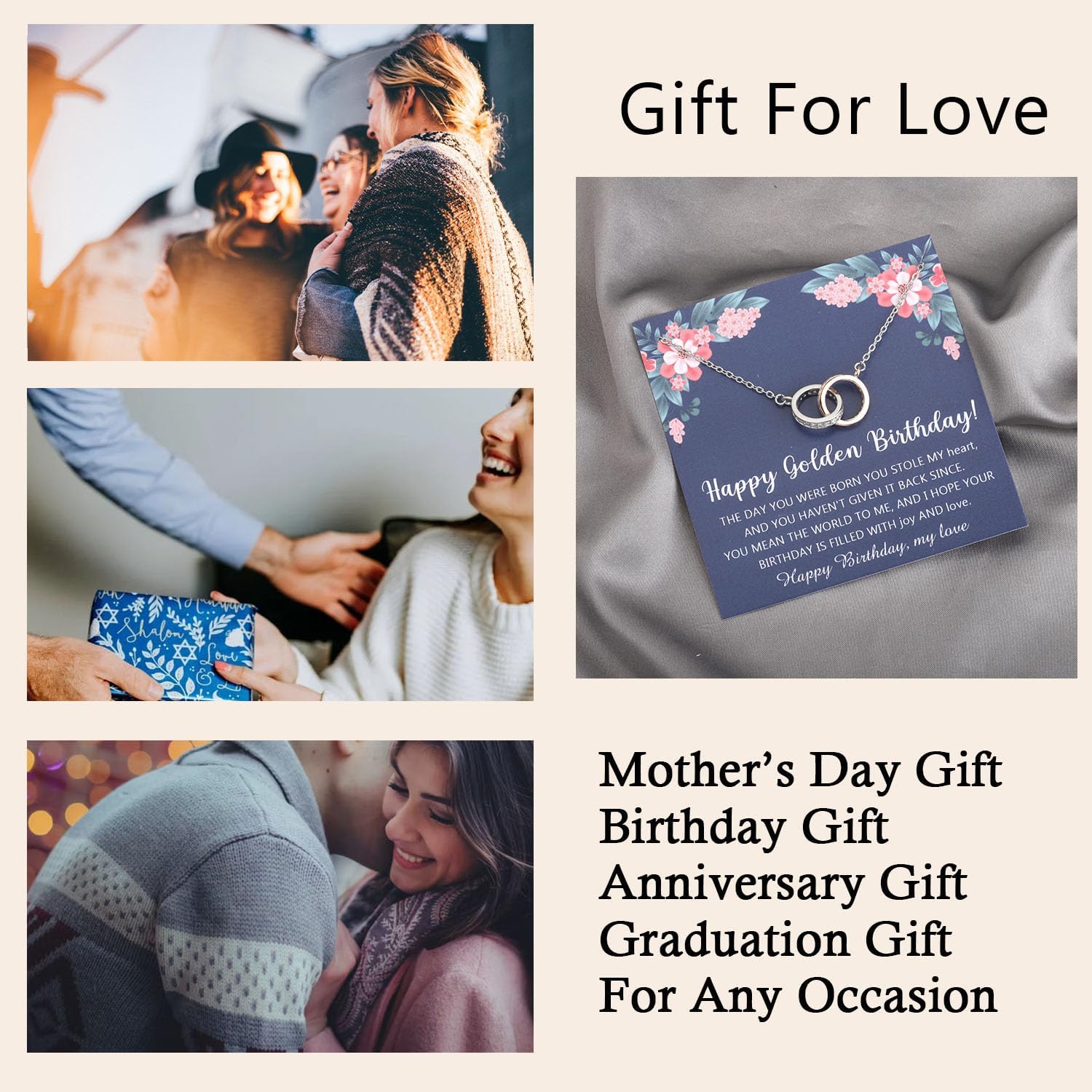 BLEOUK Golden Birthday Necklace With Message Card - Happy Golden Birthday Gift For Her, Women, Family, Friend - Image 5