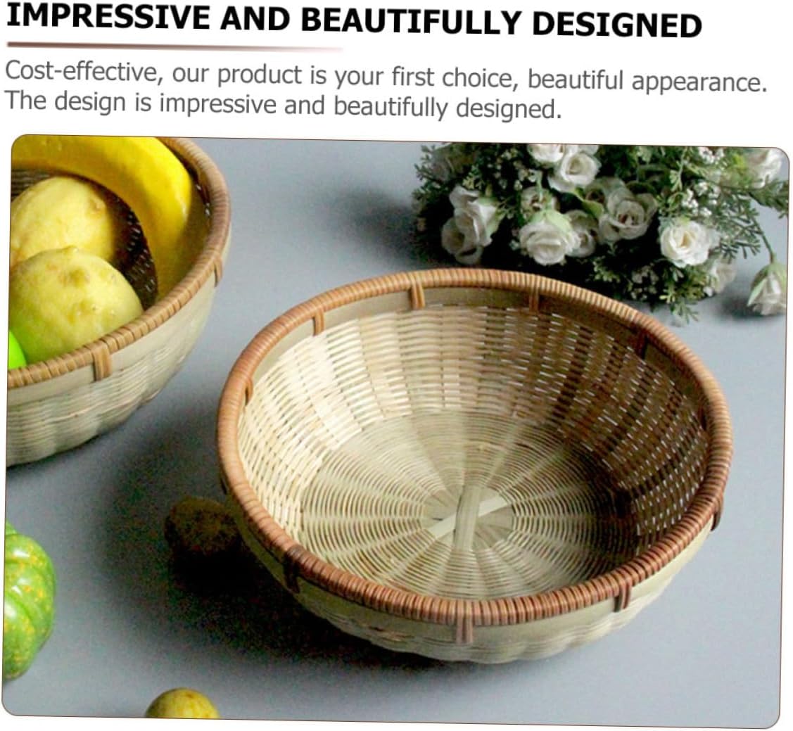 Bread and Food Serving Baskets 3pcs Set Natural Kitchen Organizer Drying and Storage Basket for Home Use