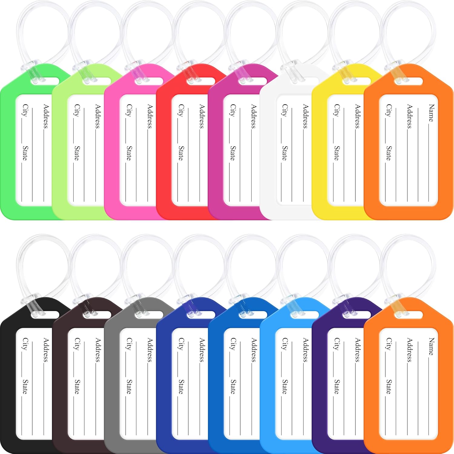 16 Pack Luggage Tag Bright Luggage Tags for Suitcases Bag