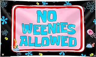 No Weenies Allowed Flag College Flags 4x6 Ft College Dorm Room Guys Man Cave Frat,100D Polyester, Flags with 4 Brass Grommets for Bedroom Wall. (4x6ft)