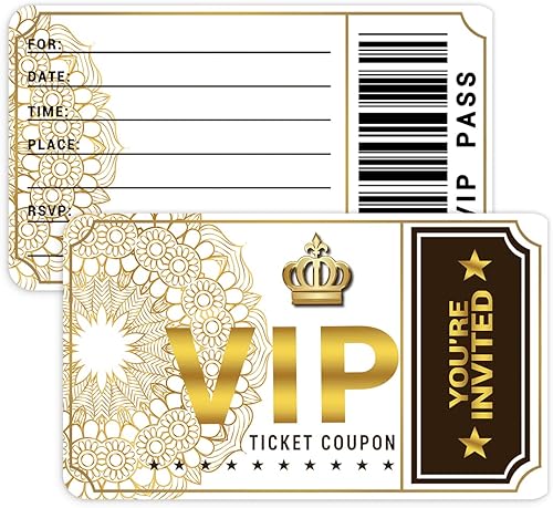 wuguimeii 20 invitaciones de fiesta de cumpleaños de diseño de doble cara con sobres, invitaciones de fiesta VIP de películas, invitaciones de