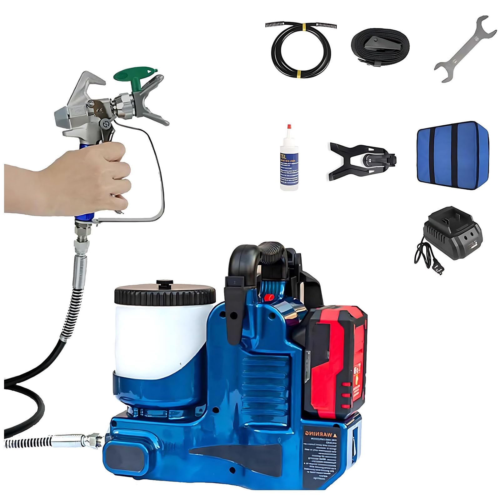 Pistola Airless Professionale 500w,6 Velocità Regolabili, Serbatoio Da 1,2 L,Spruzzatore Di Vernice Da 1,1 L/Min, Utilizzato per Mobili