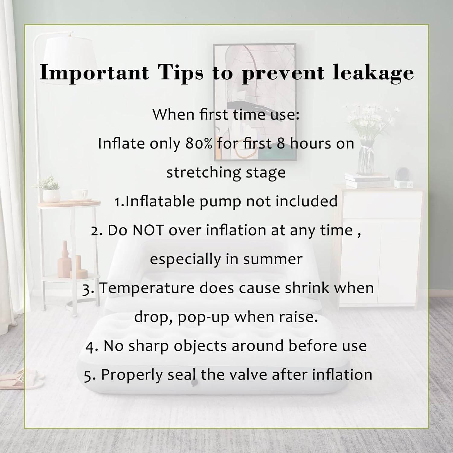 Inflatable Couch Flocked Air Sofa Bed, Blow Up Sofa for Camping, Gray