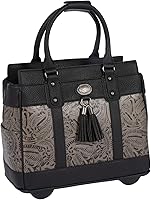 Vista 1 de JKM & Company Bolsa con ruedas para laptop para mujer, maletín con ruedas para laptop de 13 a 17 pulgadas