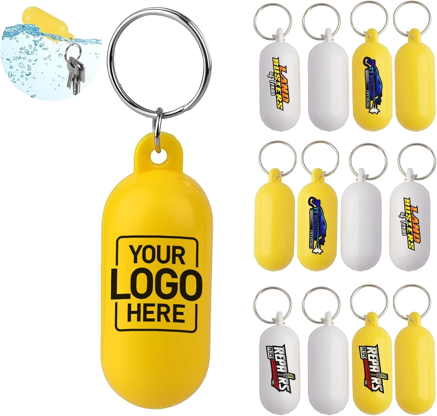 Custom Floating Keychain–Personalized Key Float with Logo for Water Sports–Buoyant Waterproof Key Ring for Gifts