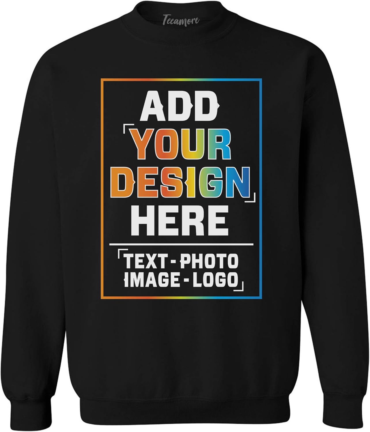 TEEAMORE Custom Crewneck Sweatshirt Add Your Own Design Personalized Text for Men Women