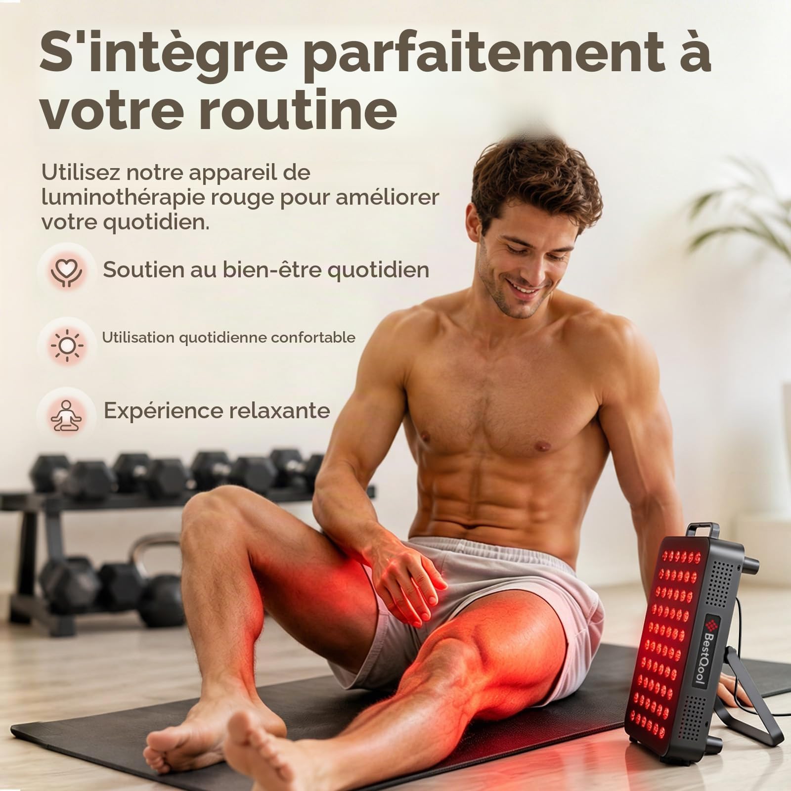BestQool Appareil à Lumière Rouge – Dual-Chip 660nm & 850nm, Panneau Premium Haute Performance pour la Maison, 105W avec 60 LEDs