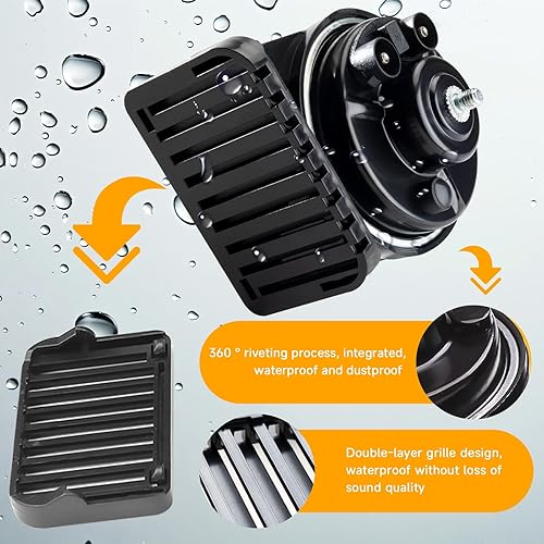 Miniatura 3 de FARBIN Bocina de Auto Compatible con HyundaiKia. Bocina de Auto Impermeable de 12V Fuerte de Tono AltoBajo Bocinas de Caracol Eléctricas con