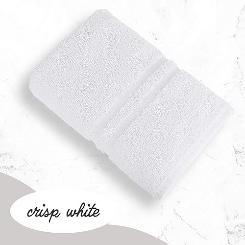 Vista 50 de GREEN LIFESTYLE Toalla de baño de lujo, paquete de toallas de baño grandes blancas para spa, gimnasio, baño, hotel, 86% algodón y 14% poliéster