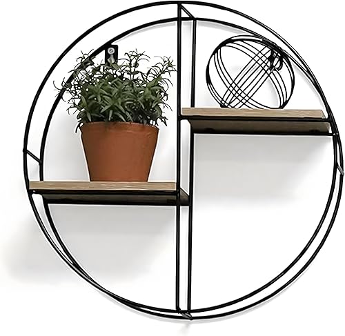 Miniatura 8 de InPlace - Estante de alambre de diamante de madera de granerometal de 16.26 pulgadas de ancho x 3.98 pulgadas de profundidad x 19.83 pulgadas de alto