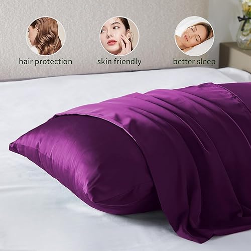 Miniatura 130 de Funda de almohada de seda para cabello y piel, de seda de morera, suave, transpirable, lisa de ambos lados, de seda natural, con cremallera, 1 Azul