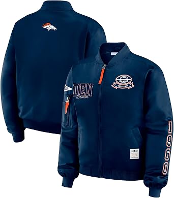 WEAR by Erin Andrews Womens NFL Patch Full-Zip Bomber Jacket