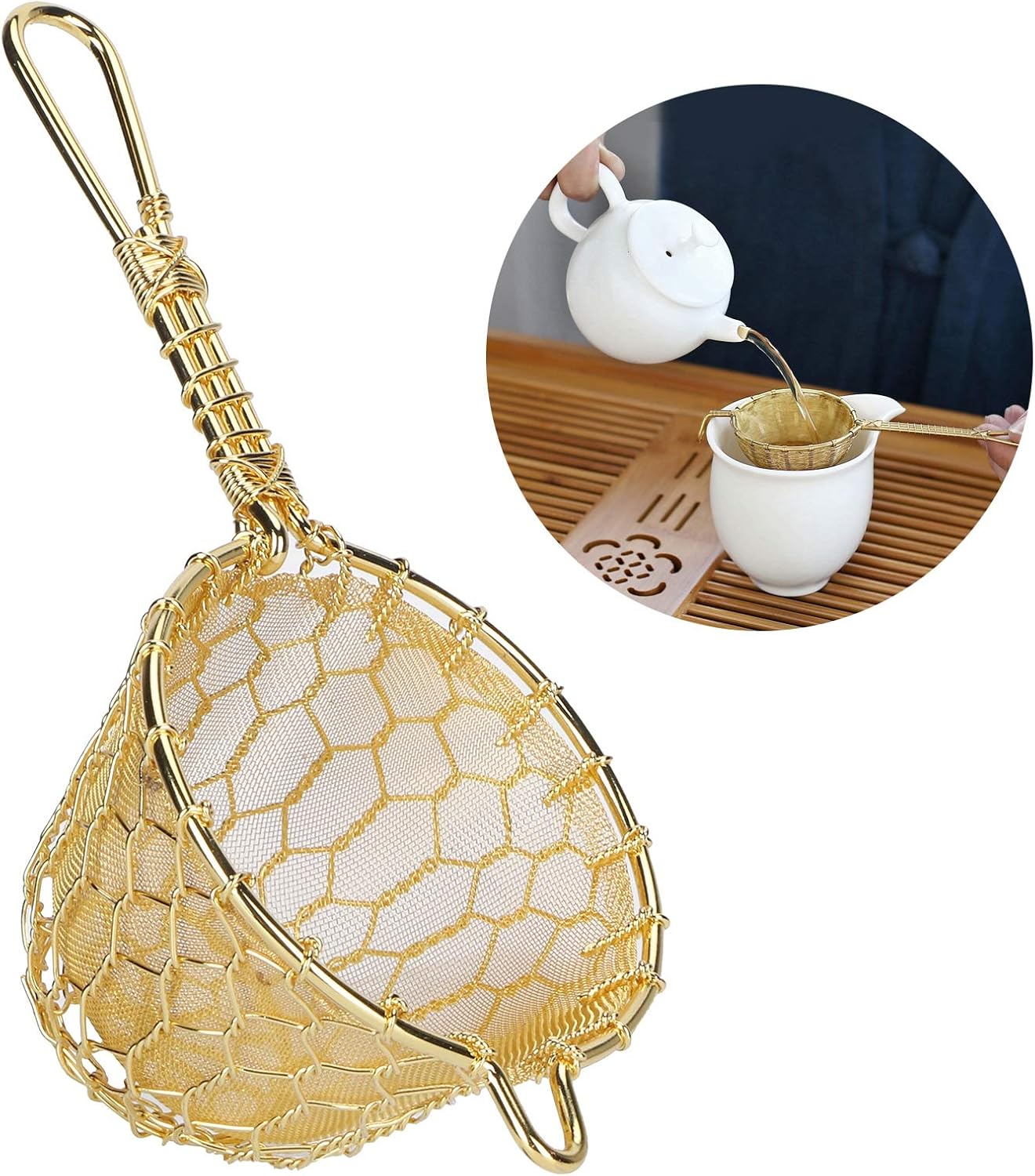 Reusable Copper Tea Infuser Strainer for Loose Leaf Tea - Enhance the Color of Your Tea Soup