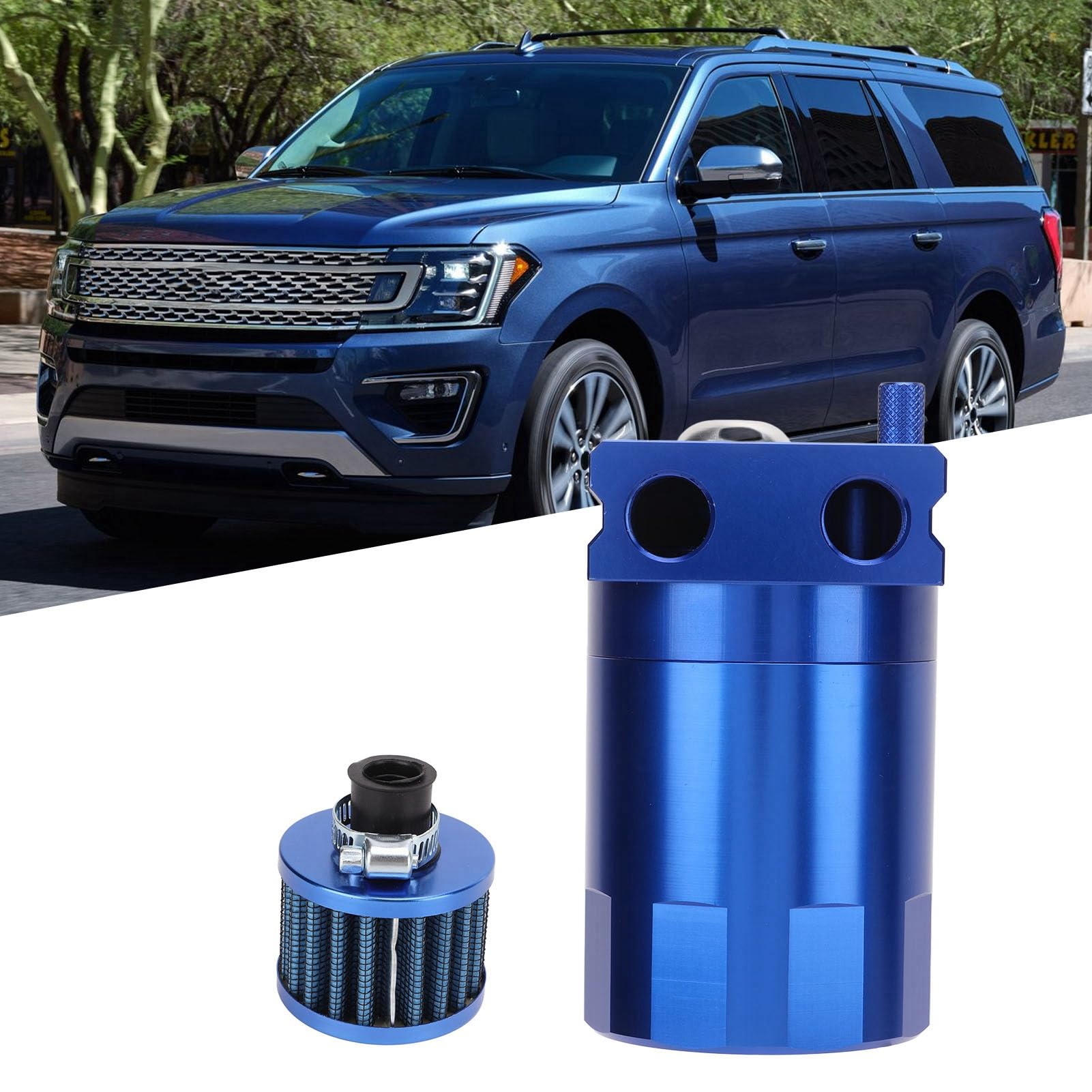 Récupérateur d'huile TKSE avec séparateur air/huile et filtre de reniflard, remplacement pour Expedition (Bleue)