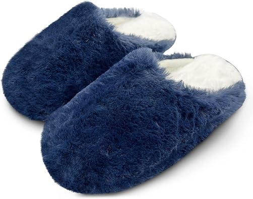 Mens and Womens Slippers Memory Foam Winter House Slippers Bedroom Shoes Scuff Indoor Warm Slip On
