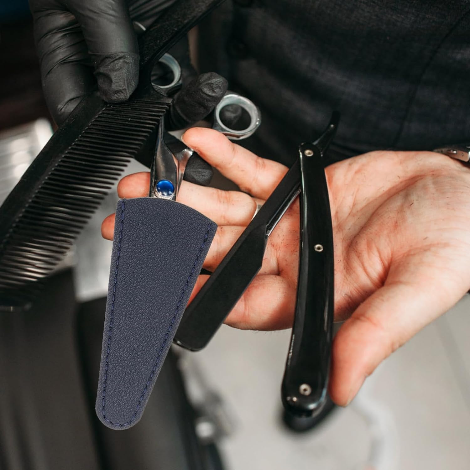 4pcs Leather Scissor Sheaths for Eyebrow Trimming Protection image 3