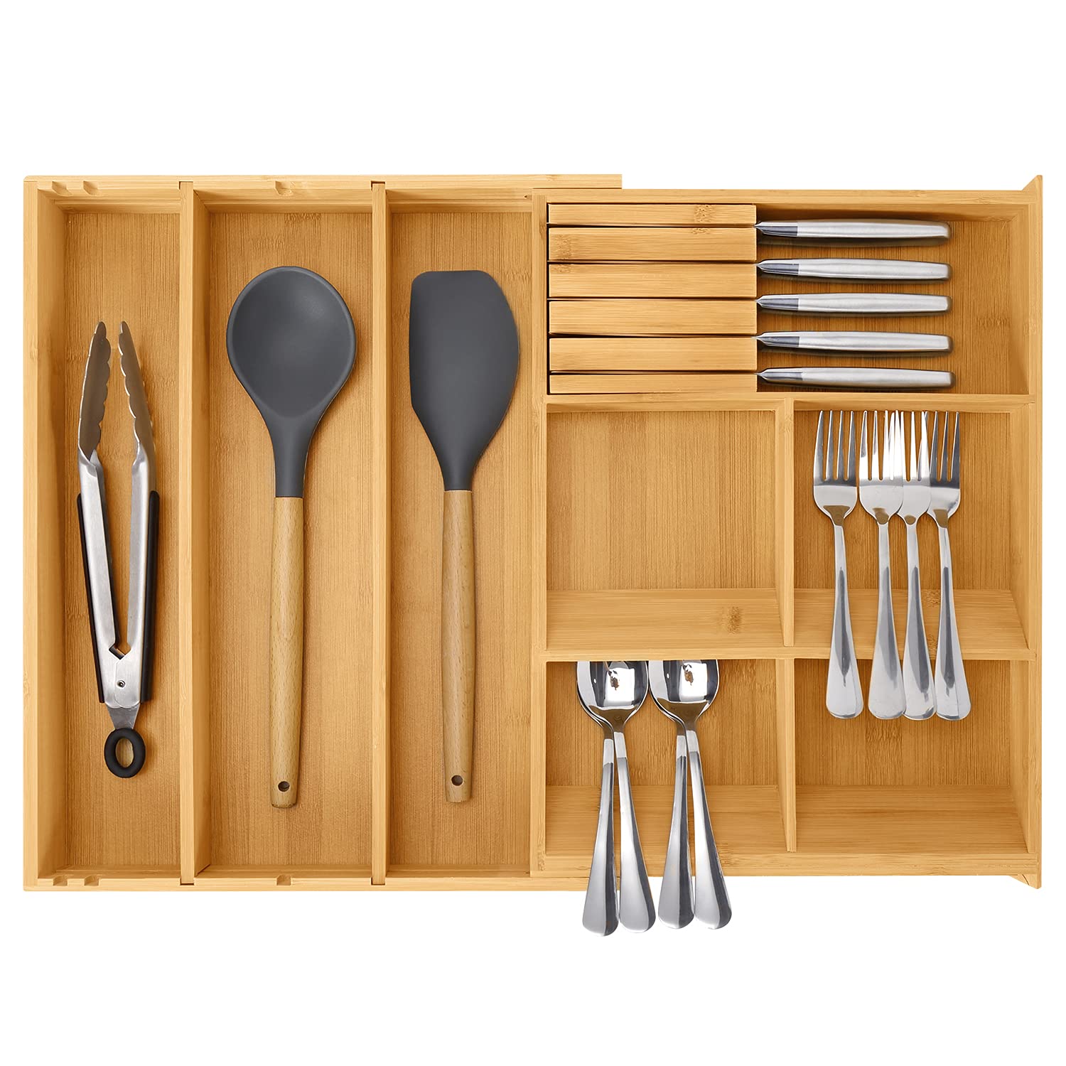 Buy Geesta Bamboo Expandable Kitchen Drawer Organizer, Silverware Tray