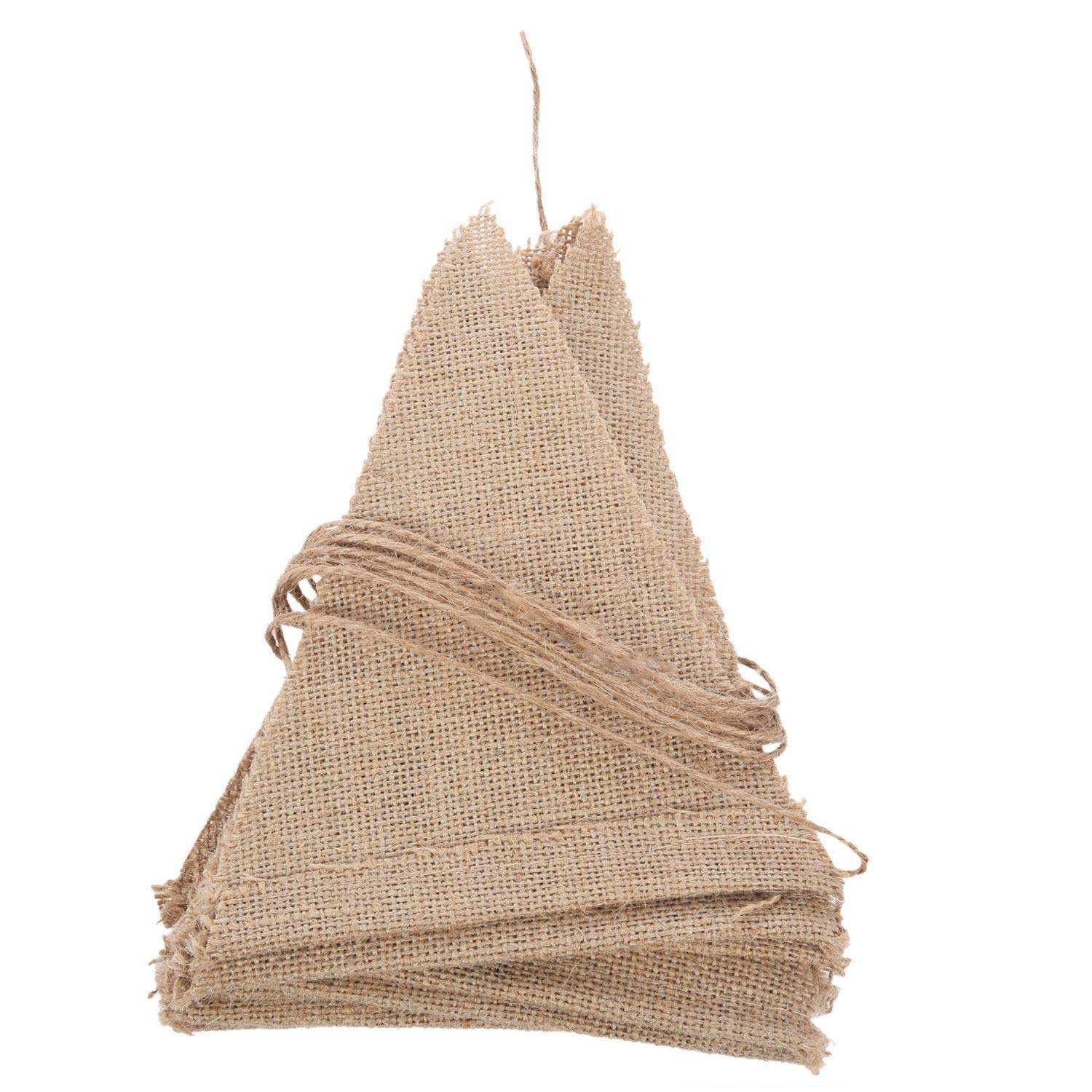 CTRLZS 3.7M Rustic Jute Hessian Burlap Lace Bunting Shabby Chic Wedding Banner