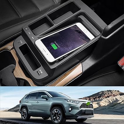 justgjs car wireless charger mount fit for honda crv 2017 2021 center console accessory panel qi 15w max with qc3 0 usb compatible %e2%80%8bwith iph