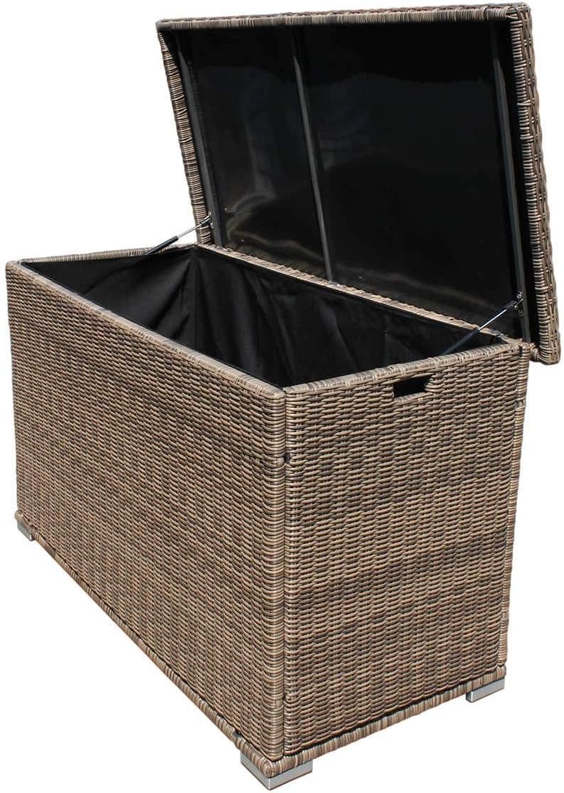 Truffle Brown Outdoor Rattan Garden Storage Box Grey Furniture Cover