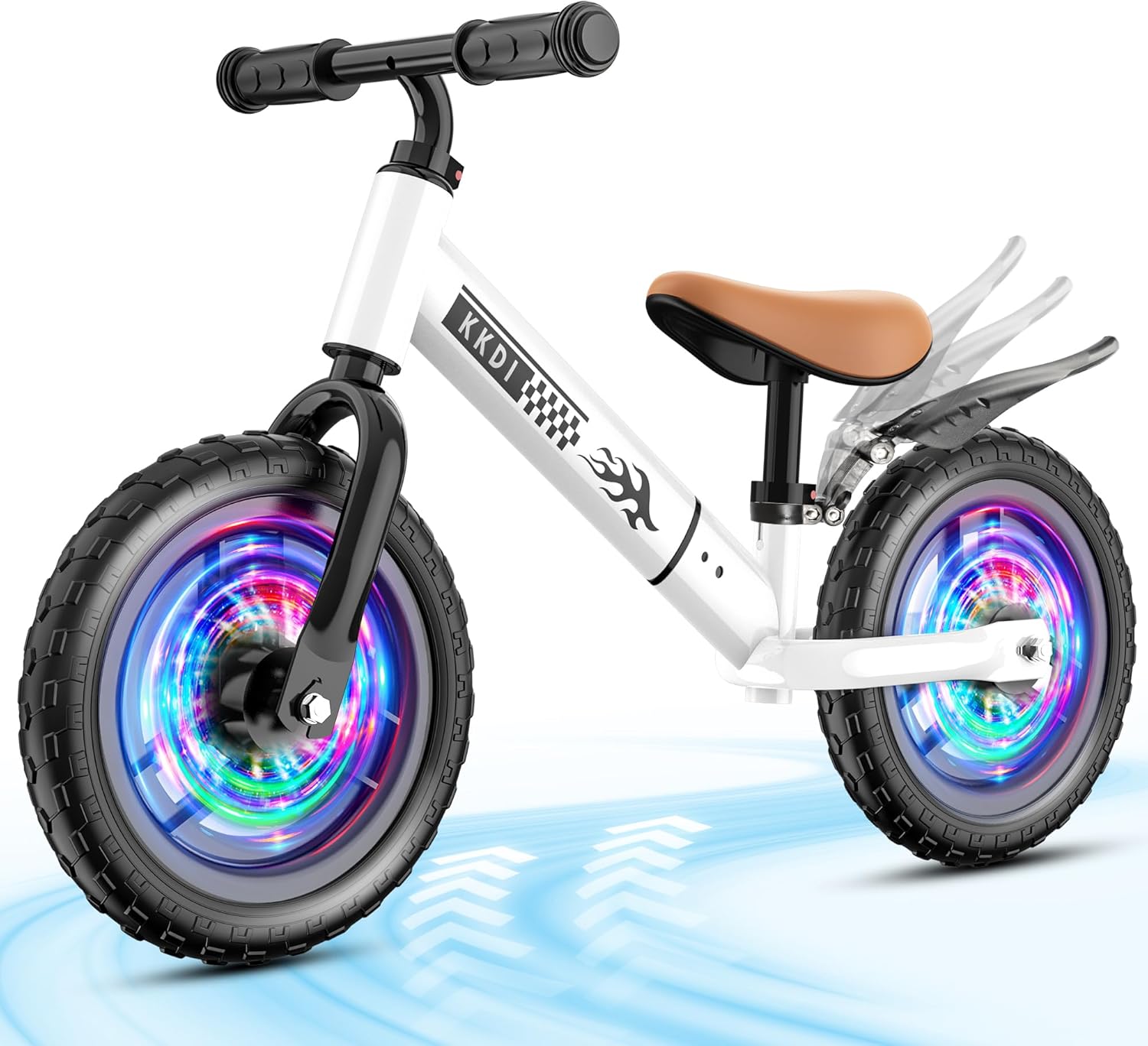 Toddler Balance Bike for 2-5 Year Old,Kids Balance Bike with Fender,Kids Bicycle for 2 3 4 5 Years Old Boy Girl Birthday Christmas Toy Gift,Adjustable Seat/Handlebar,Flat-Free LED Tires,10Min Assembly