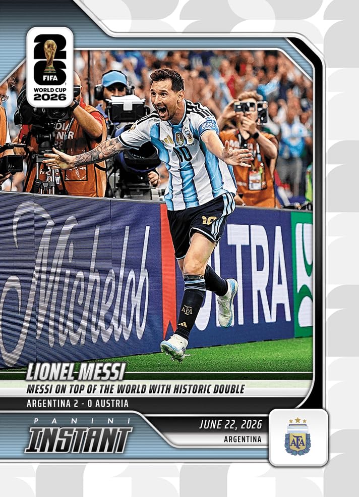 2026 Panini Instant FIFA World Cup Lionel Messi #89 Messi On Top of The World with Histor…