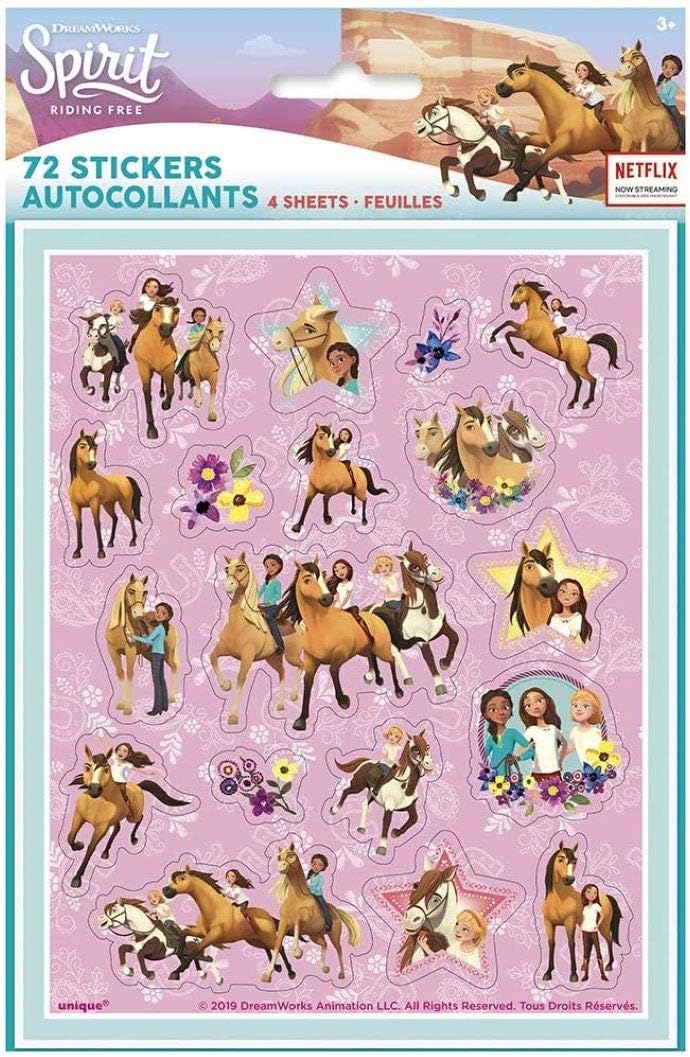 Unique Spirit Riding Free Sticker Sheets | Assorted Designs | 4 Pcs