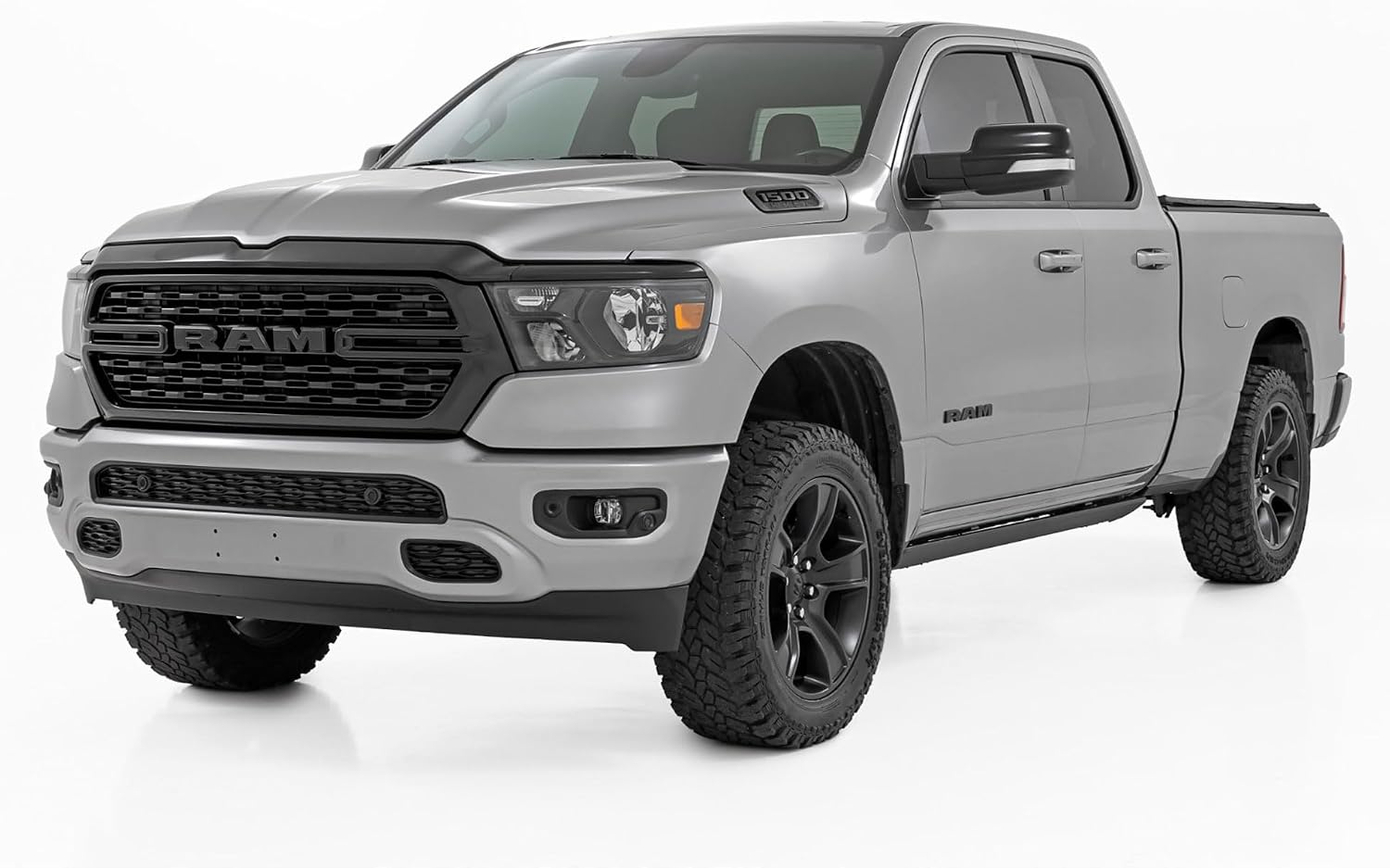 Rough Country HT-Series Power Running Boards for Ram 1500 (2019-2026) 1500 TRX (2021-2024) – 6" Electric Retractable Steps w/LED