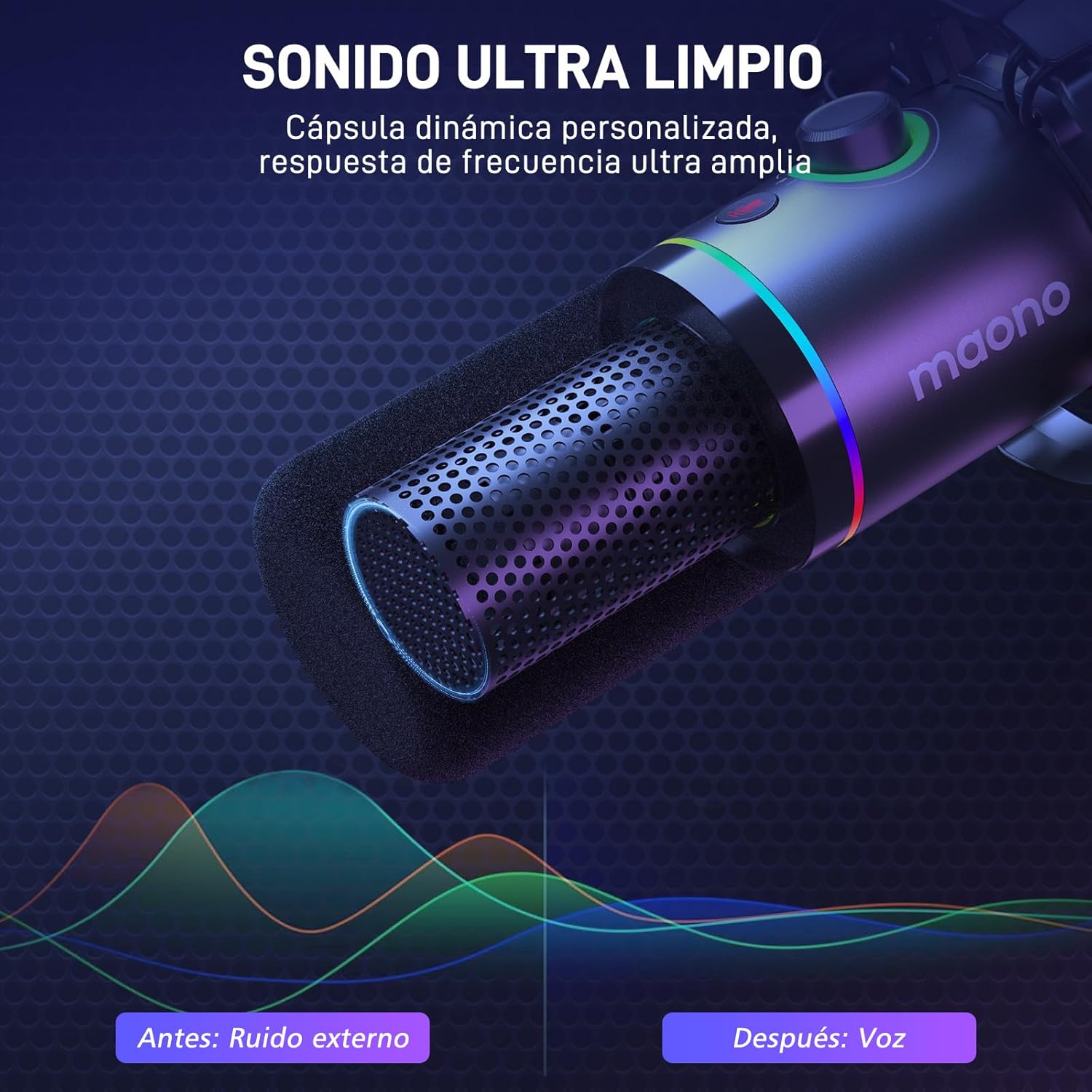 MAONO Podcast Equipment Bundle: Audio Interface and USB/XLR Dynamic Mic with Dual XLR Input, Quick to Mute, Noise Reduction, 8 Customize soundpads for Podcast Recording, Streaming, YouTube