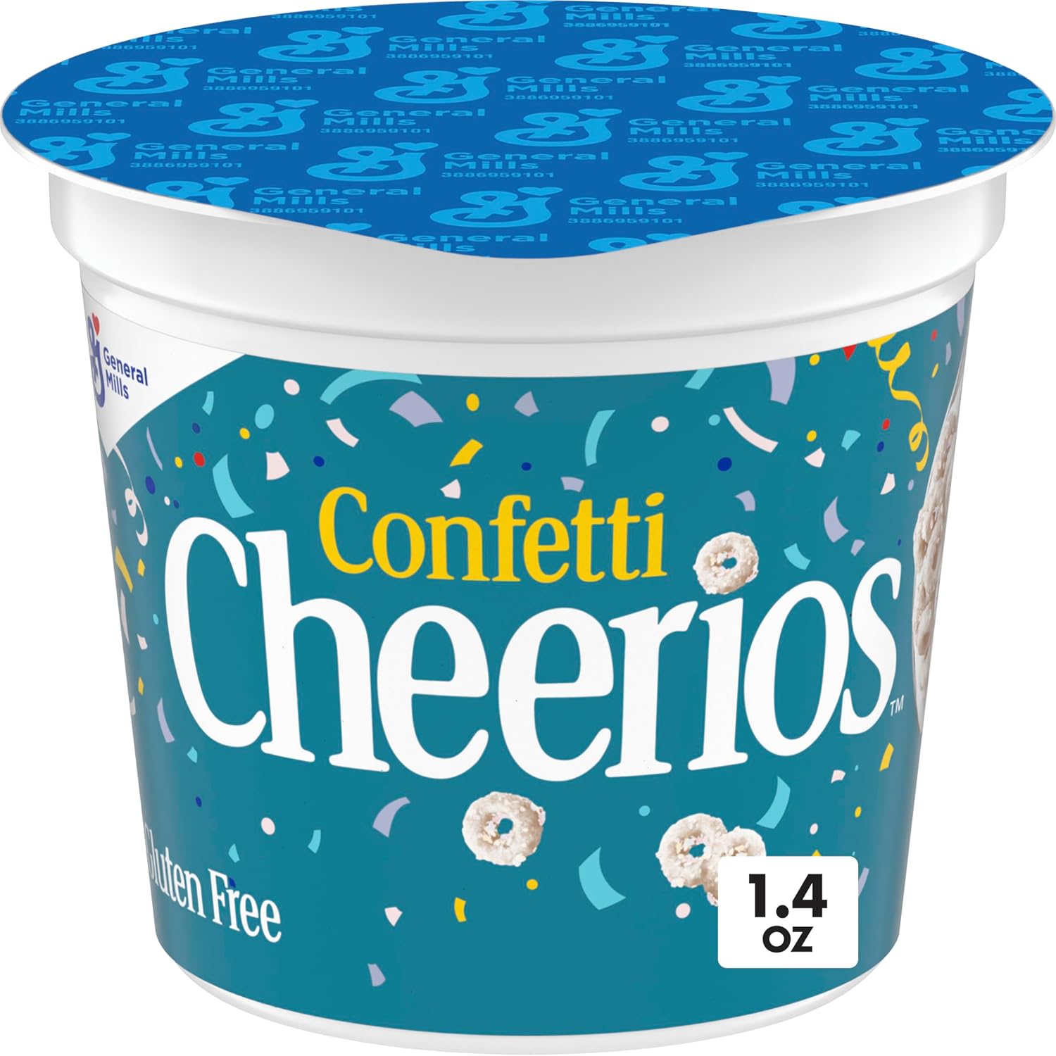 Cheerios Confetti Breakfast Cereal Cup, Gluten Free, Single Serve, 1.4 oz