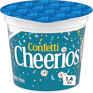 Confetti Cheerios Breakfast Cereal Cup, Gluten Free, Single Serve Cereal, 1.4 oz
