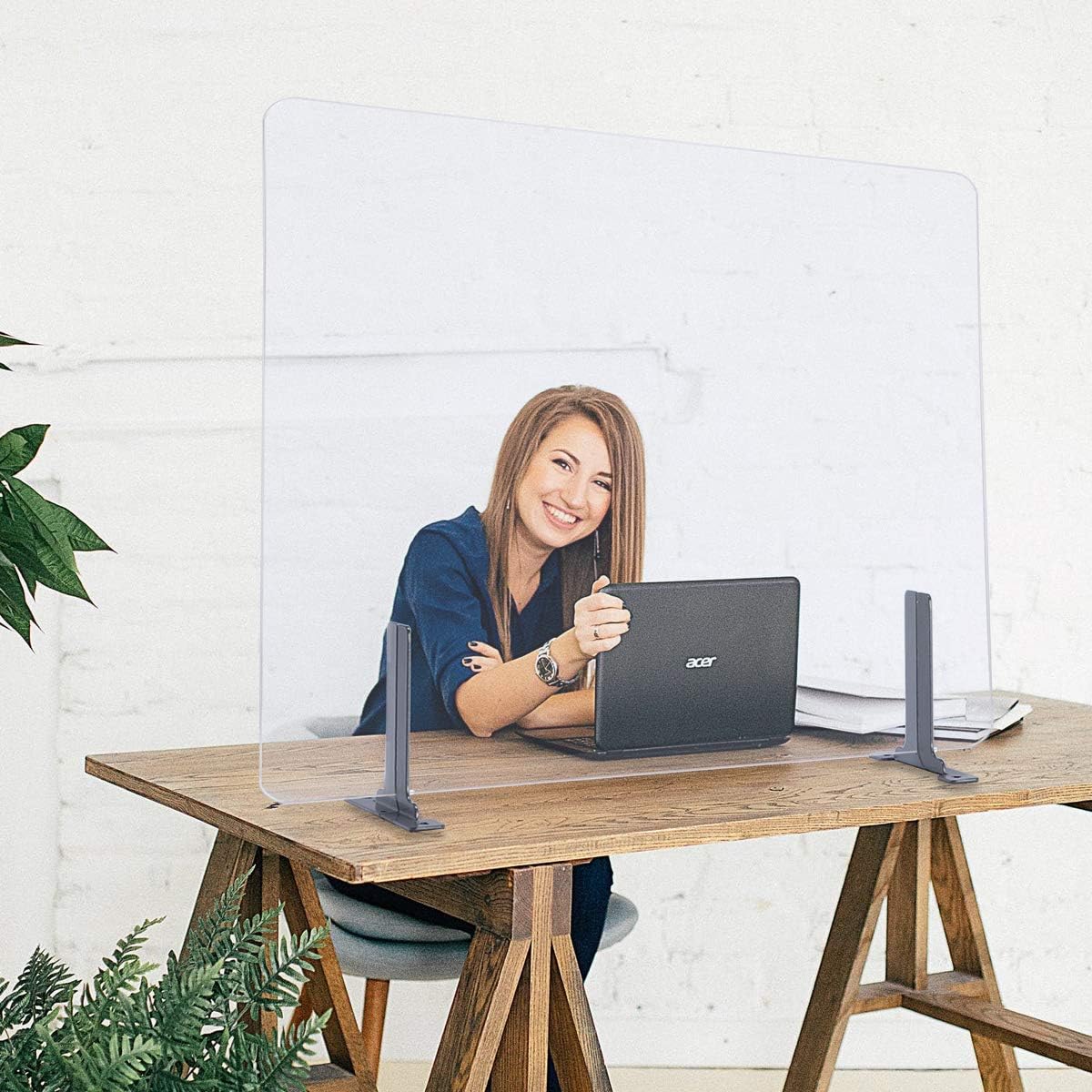 🛒 Crаzу Dеаlѕ (Pack of 2) AQUIVER 32 x 24 Sneeze Guard - Acrylic 5mm Standing Barrier Protective Shield - Protective Shield for Clerk, Office, Receptionist, Conference, Classroom, Canteen, Restaurant Suреr Sаlе 🛒 (Pack of 2) AQUIVER 32 x 24 Sneeze Guard - Acrylic 5mm Standing Barrier Protective Shield - Protective Shield for Clerk, Office, Receptionist, Conference, Classroom, Canteen, Restaurant