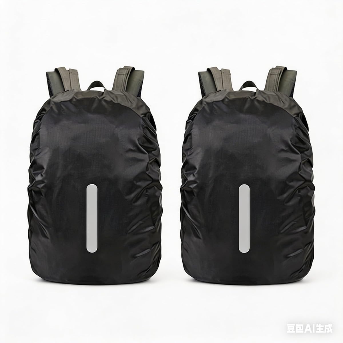 2 Pack Waterproof Backpack Rain Cover with Reflective Strip, M Size 30L-40L