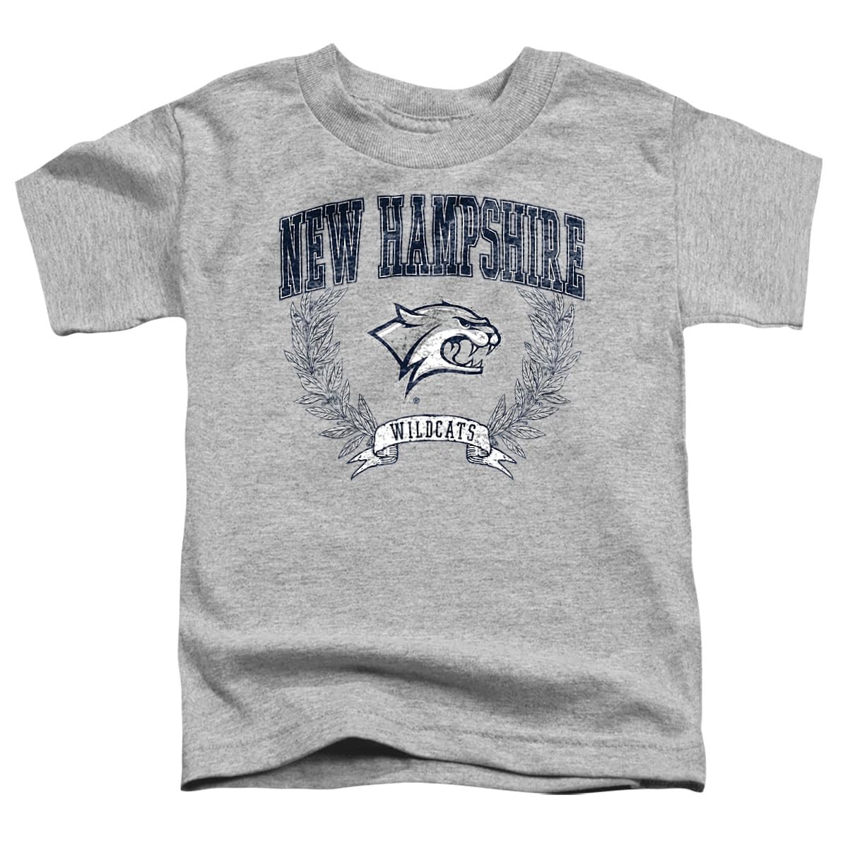 LOGOVISION University of New Hampshire Laurels Dark Kids T Shirt (4) for Toddler Boys and Girls, Athletic Heather