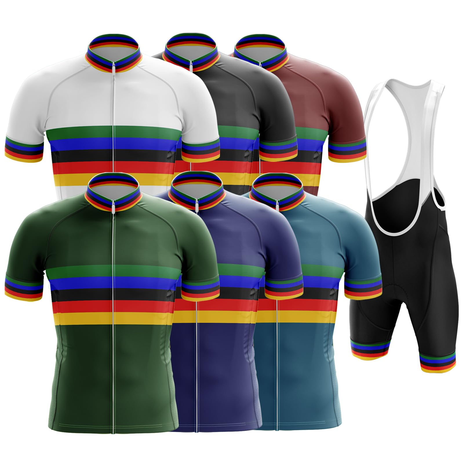 Completo Ciclismo Uomo Manica Corta, Maglia e Pantaloncini con Imbottitura Gel 3D per Bici da Corsa e MTB, Traspirante e Asciugatura Rapida,Personalizzabile con il Tuo Logo