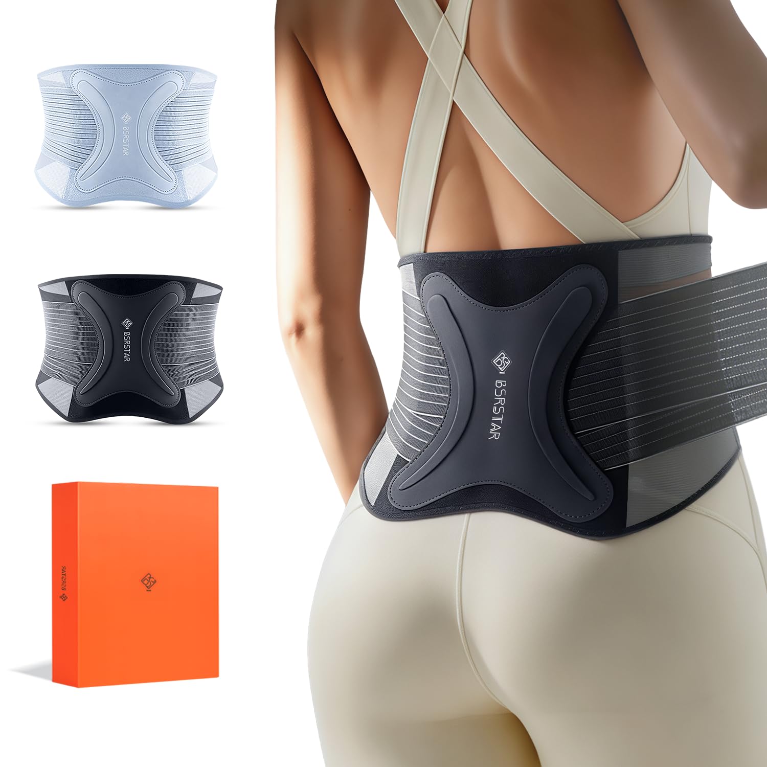 Photo 1 of BSRSTAR Back Brace for Lower Back Pain Relief, Firm Support for Men & Women