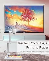 Vista 2 de QYH Papel de película transparente transparente para proyectores superiores Transparencias e impresiones de pantalla de inyección de tinta 8.5 x