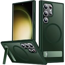 SPIDERCASE Magnetic for Samsung Galaxy S23 Ultra Case, [3 Stand Ways][ Military Grade Drop Protection] with Invisible Stand Shockproof Slim Case for Samsung Galaxy S23 Ultra 6.8", Green