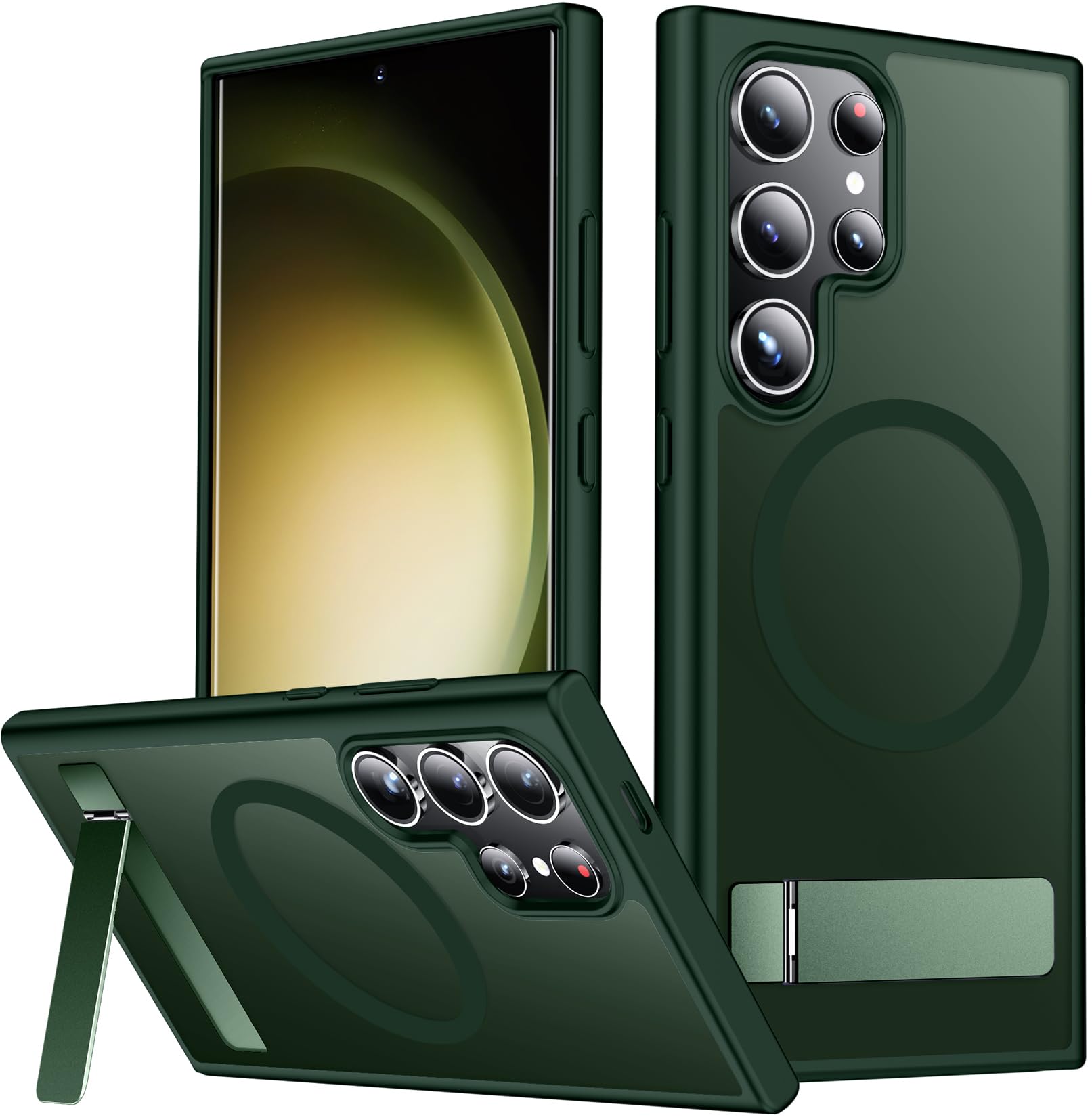 SPIDERCASE for Samsung Galaxy S23 Ultra Case, Built-in Stand, Green