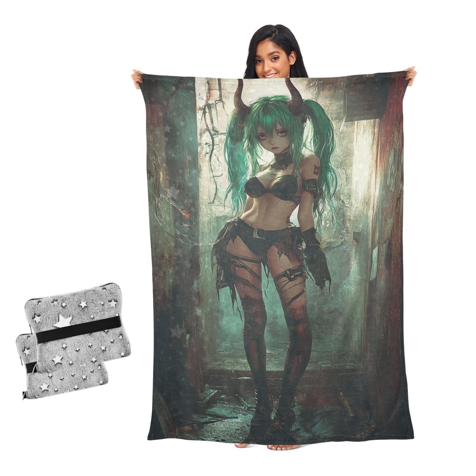 Couvertures douces Anime Girl petit diable pour un canapé cosy devant vos séries