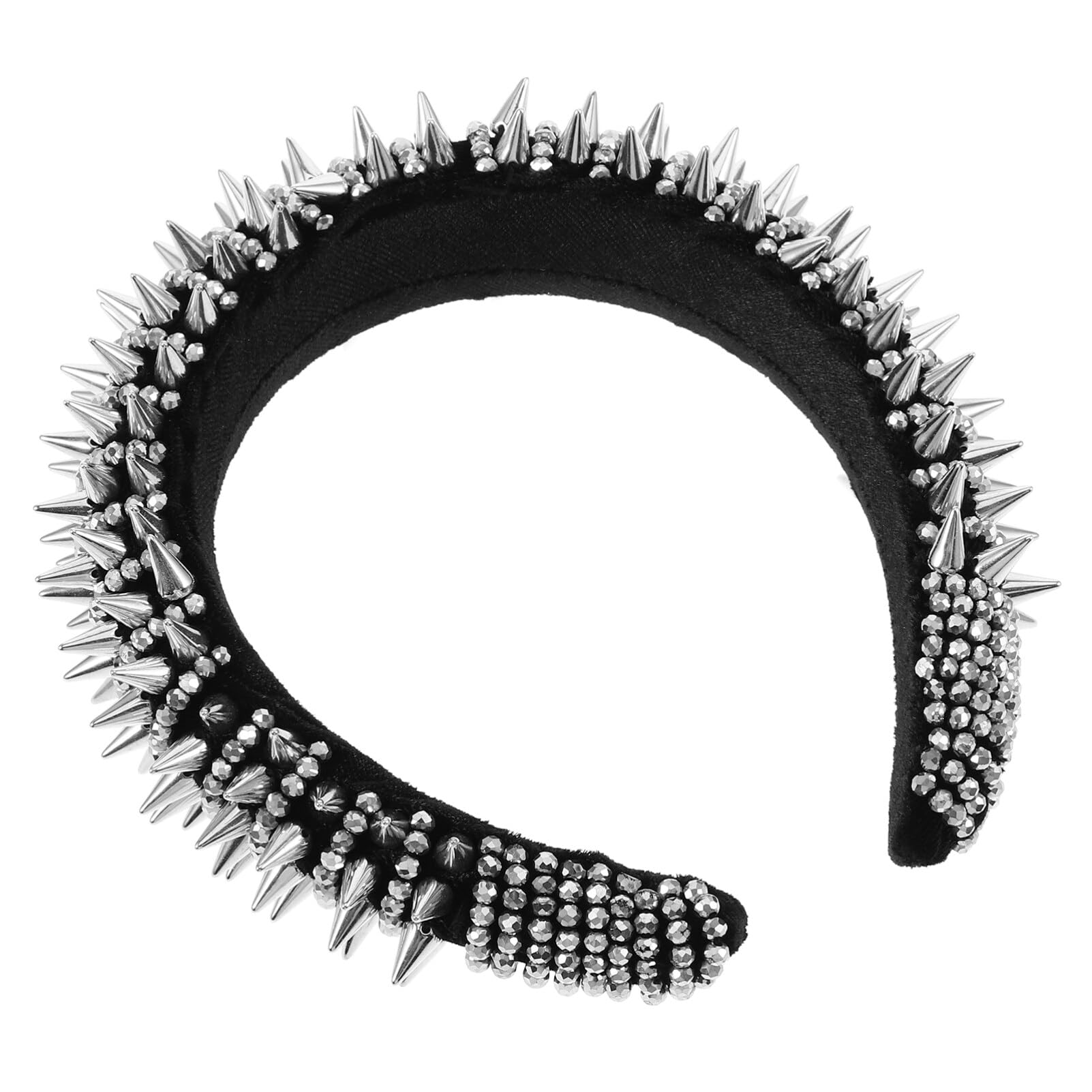 Spikes / Crystal Headband Gold Crystal Spike Velvet Padded Headband – HETTIE HAIR  main image 2