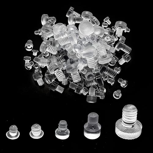 150 piezas de parachoques de mesa de vidrio con vástago, 5 tamaños de agarre de goma suave transparente, almohadillas antideslizantes, espaciadores