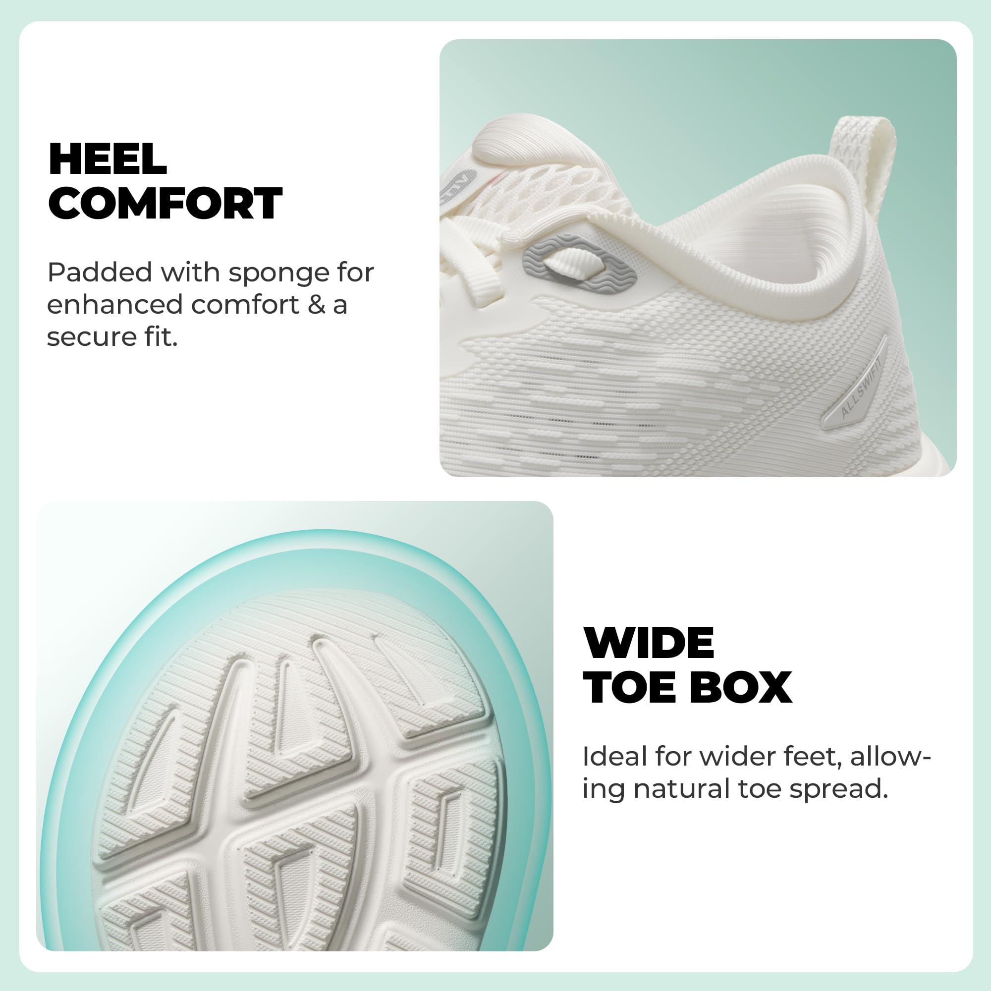 ALLSWIFIT Women's Walking Shoes Cushion Running Tennis Comfortable Arch Support Breathable Lightweight Gym Workout Athletic Fashion Sneakers StediCloud Lite — view 8