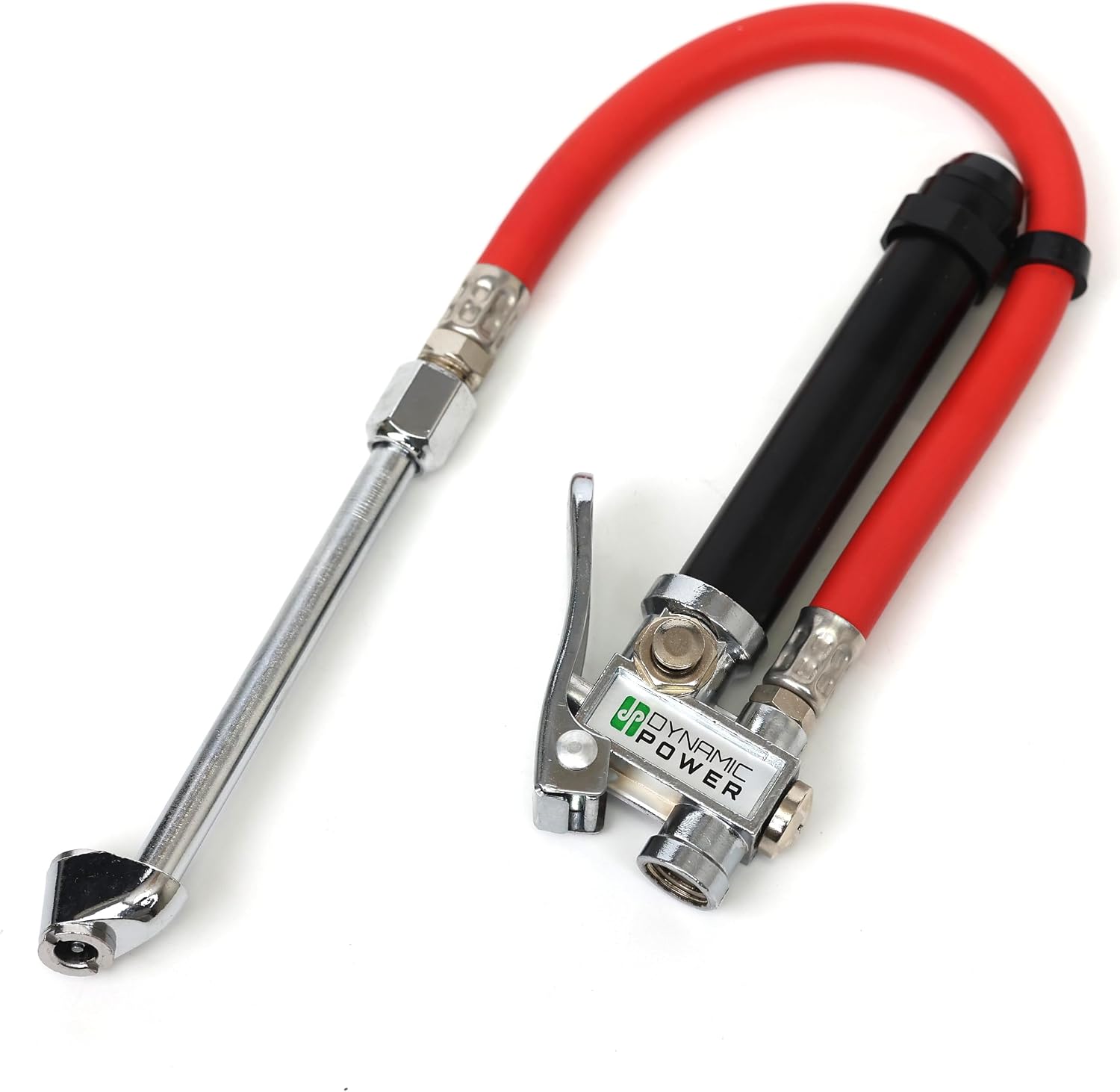 DYNAMIC POWER Dual Foot Chuck Inflator with 12“ Rubber Hose, 1/4" Female NPT. D-TG-6