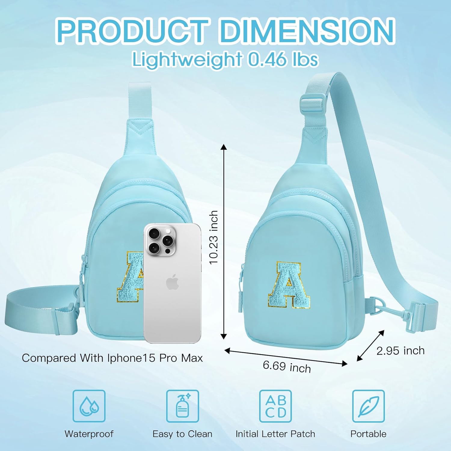 Small Initial Sling Bag for Girls & Women - Cute Crossbody Fanny Pack Gift - Image 5