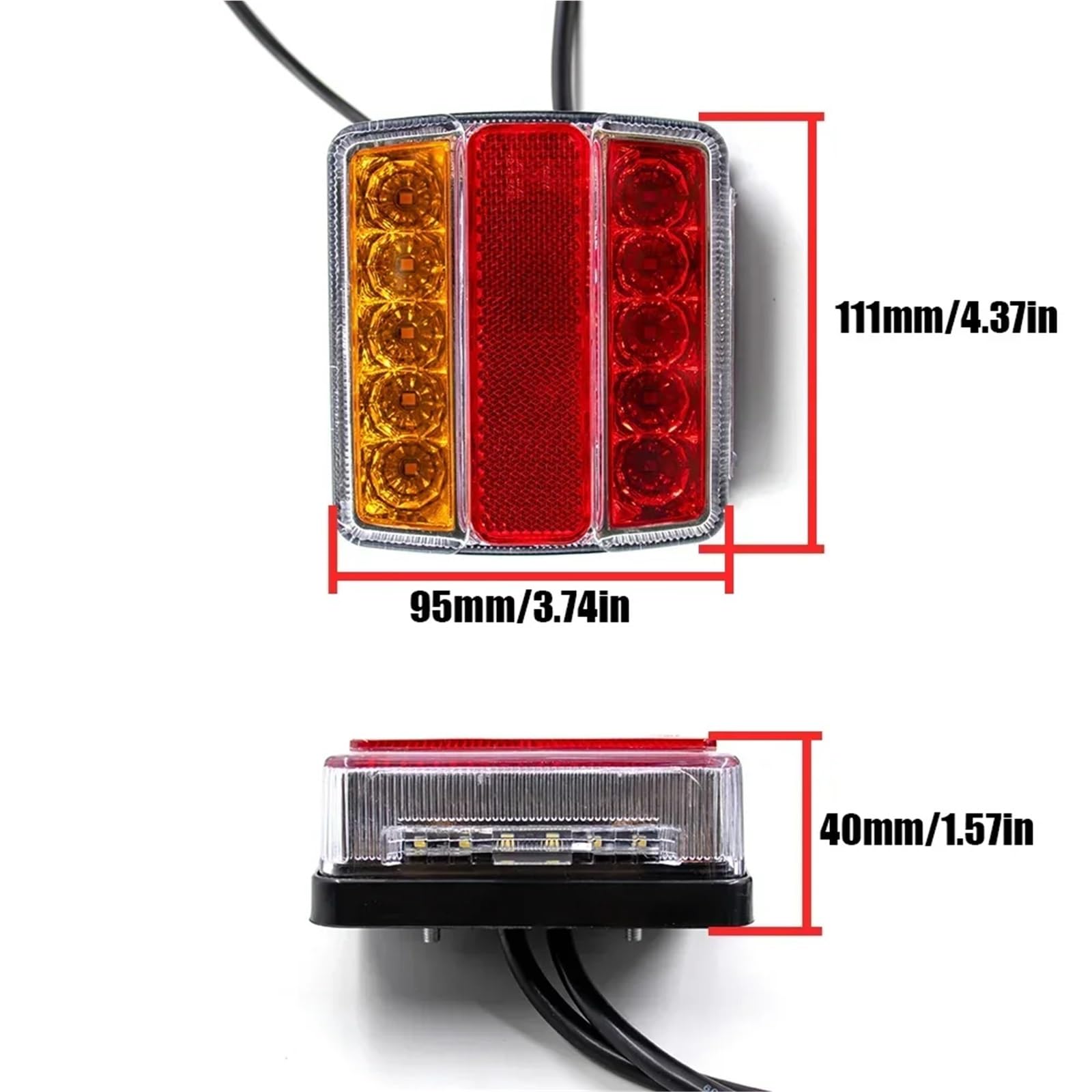 Eclairage Plaque Immatriculation Etanche 12V 1Set 7 Pin 10m Fanale Posteriore di Traino Rimorchio Universale Luce Stop del Freno Targa Riflettore Impermeabile